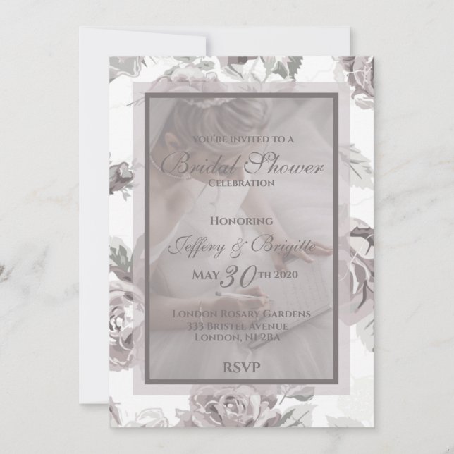 Anúncio do chá de panela rosa rosa Dusty (Frente)