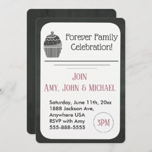 Anúncio do cupcake do quadro do partido da adopção