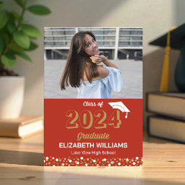 Anúncio do Dourado Script Confetti Photo Red Forma