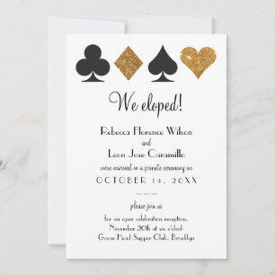 Anúncio do Elopement de Las Vegas Dourado Glitter