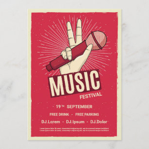 Anúncio do evento musical de retrô Convite