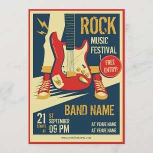 Anúncio do evento musical retrô Convite