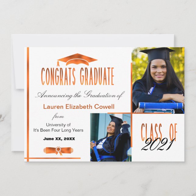 Anúncio do Formando Branco e Laranja da Foto Moder (Frente)