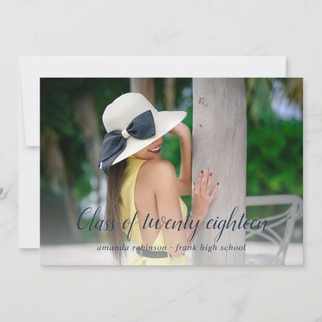 Anúncio do Formando de faixas azuis e mauve escura (Frente)