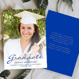 Anúncio do Formando de Script Dourado Azul Foto 20