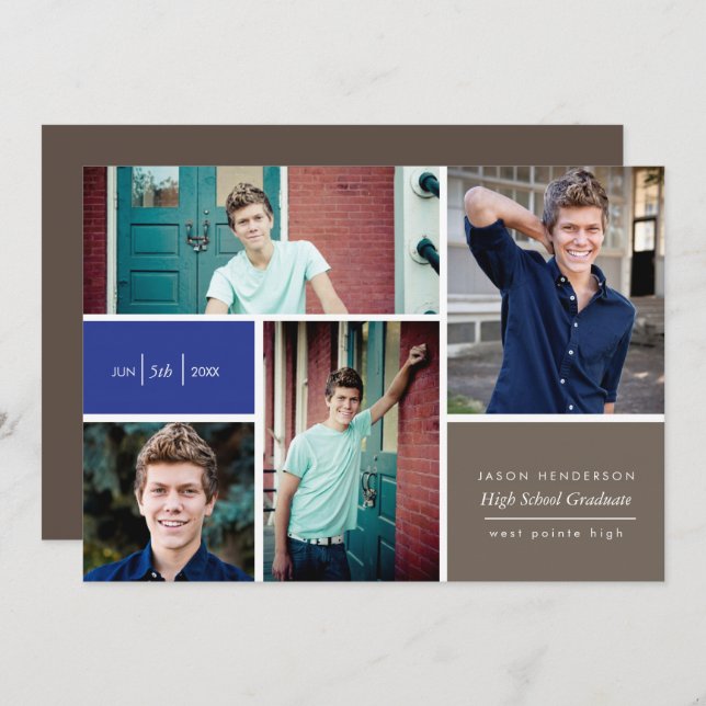 Anúncio do Formando do bloco de cores (Frente/Verso)