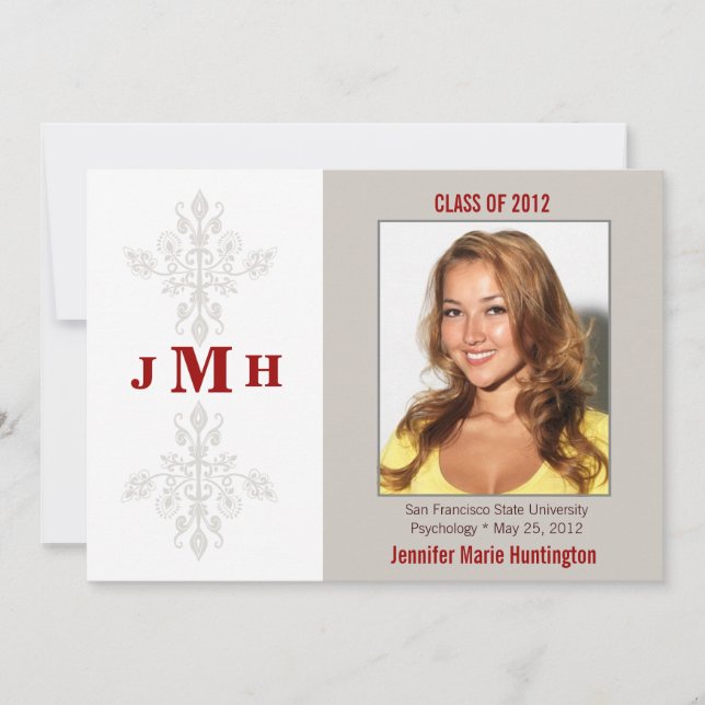 Anúncio do Formando do Monograma Neutro (Frente)