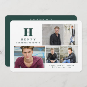 Anúncio do formando multifoto inicial verde