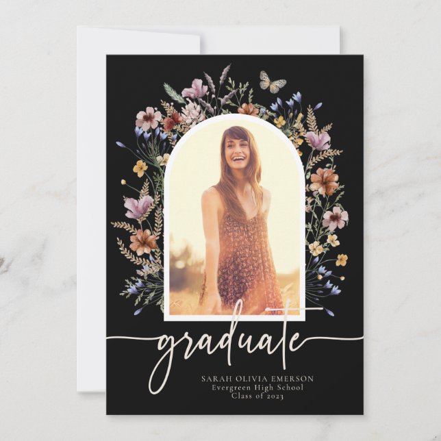 Anúncio do Formando Preto Floral (Frente)