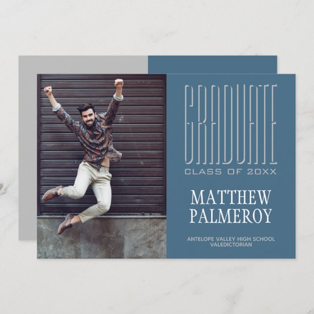 Anúncio do Formando Teal com Fotografia em Cinema (Frente/Verso)