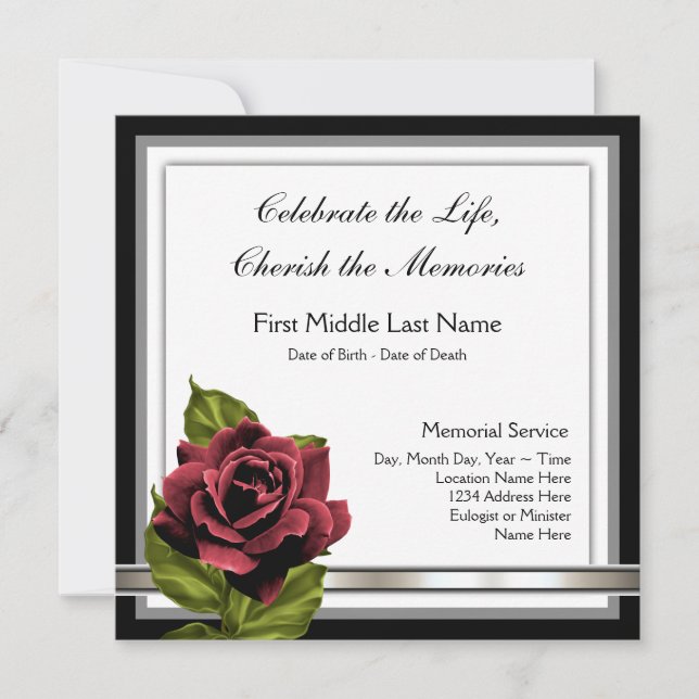 Anúncio do Funeral da rosa vermelha (Frente)