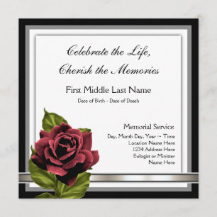 Anúncio do funeral da rosa vermelha