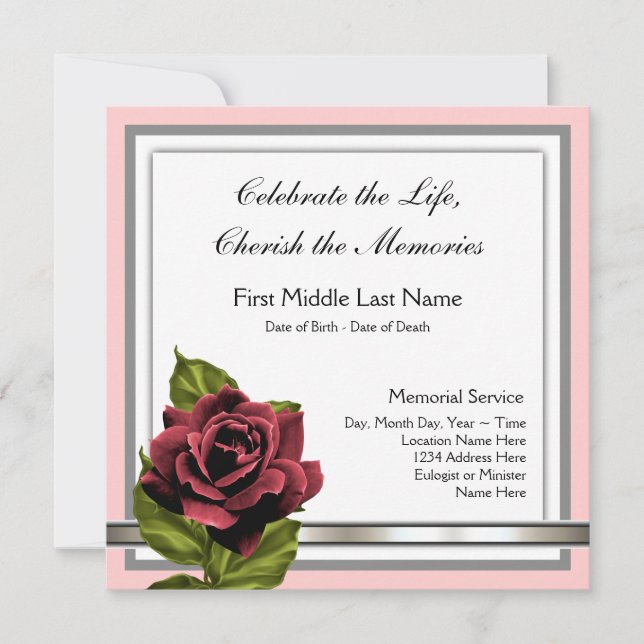 Anúncio do Funeral da rosa vermelha (Frente)