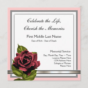 Anúncio do funeral da rosa vermelha