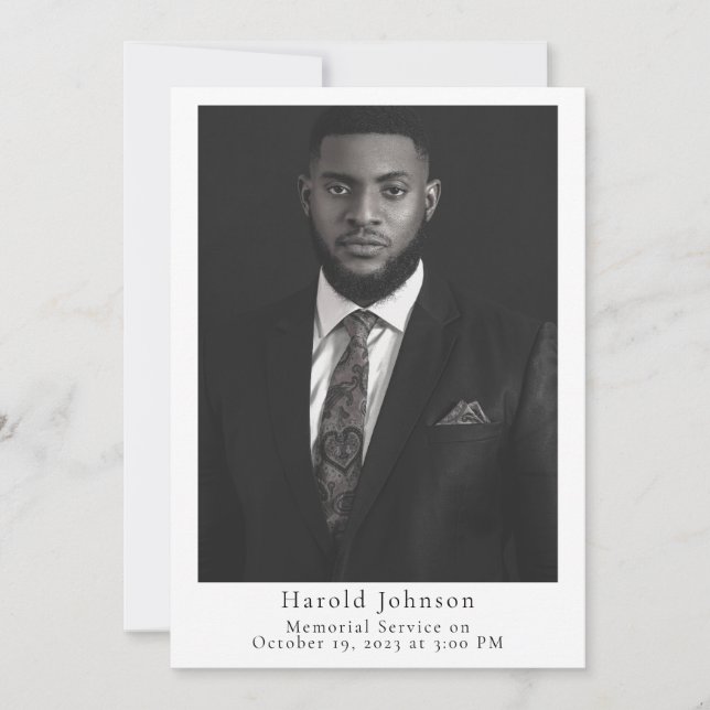 Anúncio do Funeral de Foto Simples (Frente)