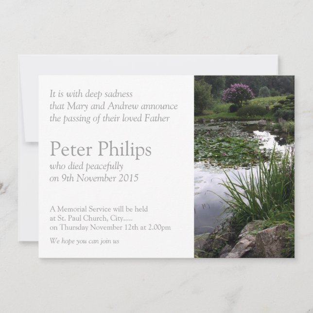 Anúncio do Funeral Pond Pacífico no Jardim 2 (Frente)