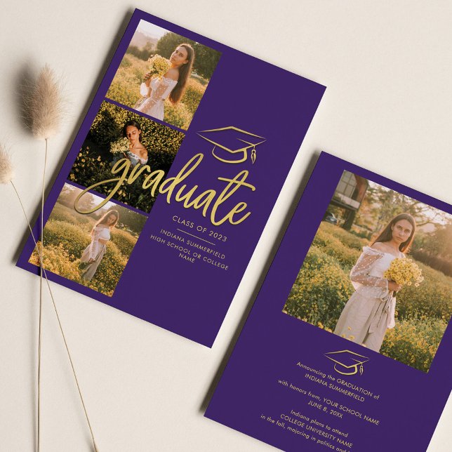 Anúncio do Graduação 2025 Fotos do Partido Purple (Criador carregado)