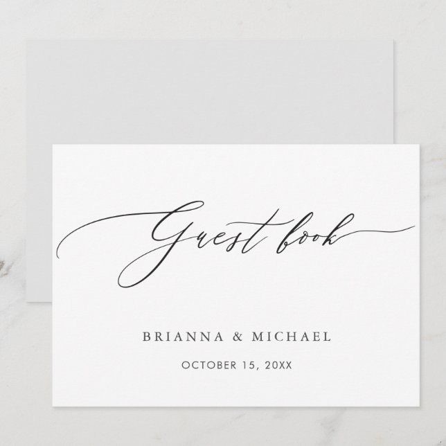 Anúncio do Livro de Convidados sobre Caligrafia El (Frente/Verso)