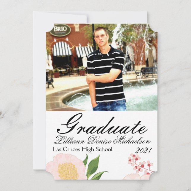 Anúncio do Mais velho 5x7 Pink Cosmos em Branco (Frente)