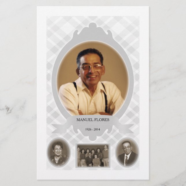 anúncio do memorial de fotos da família (Frente)