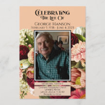 Anúncio do Memorial Floral Funeral do Pêssego Verm