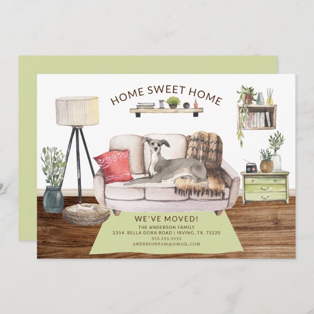 Anúncio do Movimento do Cão de Greyhound Italiano (Frente/Verso)