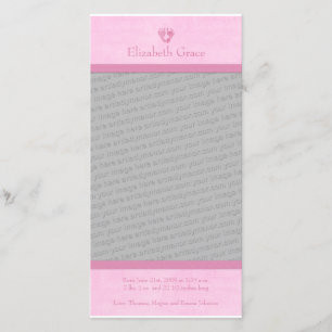 Anúncio do nascimento da foto das pegadas do beb