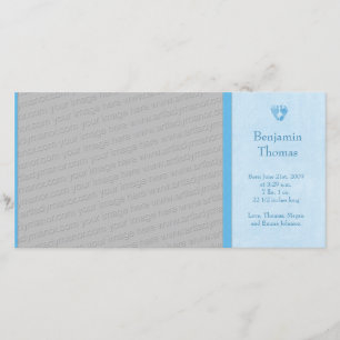 Anúncio do nascimento da foto das pegadas do bebé