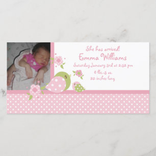 Anúncio do nascimento da foto do passarinho de