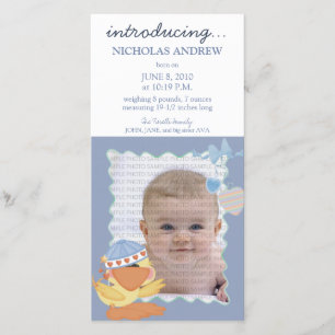 Anúncio do nascimento do bebê do grasnado do