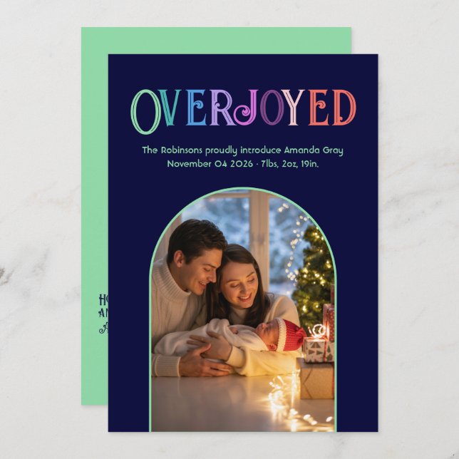 Anúncio do Nascimento do Bebê Munique Fresco (Frente/Verso)