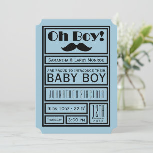 Anúncio do New Baby Boy Black Mustache