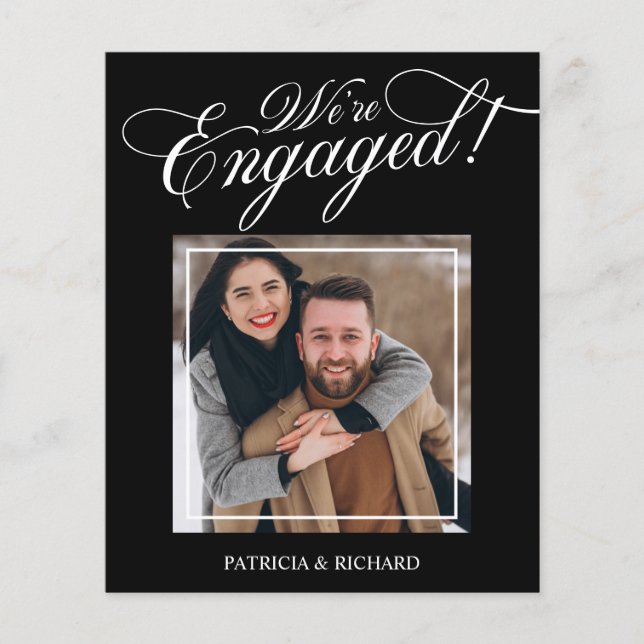 Anúncio do Noivado de Orçamento Salvar a Foto da D (Frente)