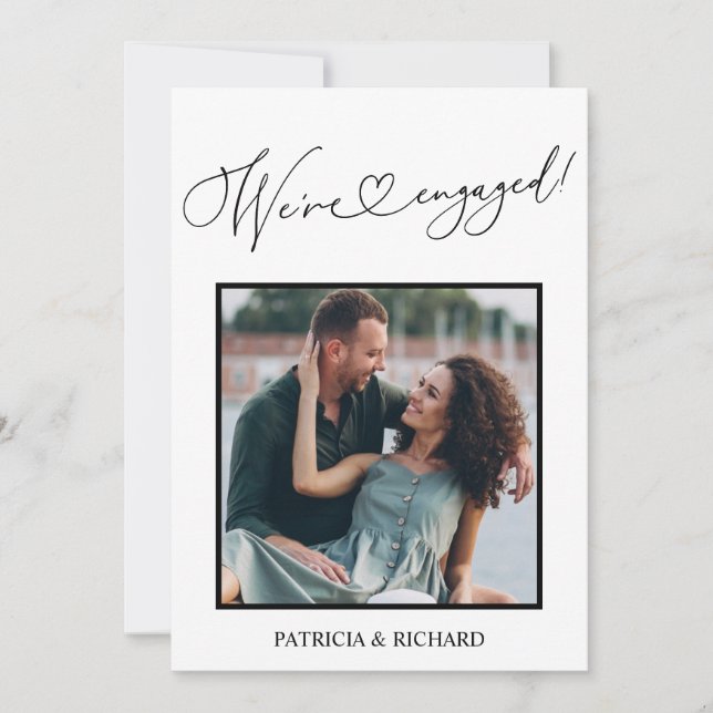 Anúncio Do noivado E Salvar A Foto Da Data (Frente)