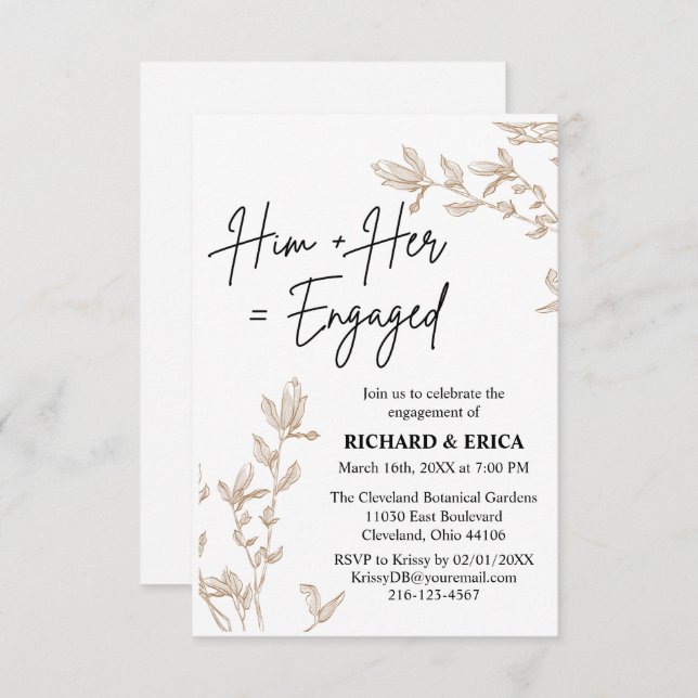 Anúncio do Noivado Farmhouse Fields (Frente/Verso)