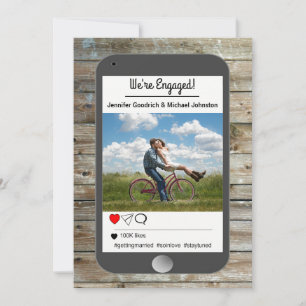 Anúncio do Noivado móvel de fotos de mídia social