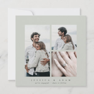 Anúncio do Noivado multifoto ao quadrado Elegante