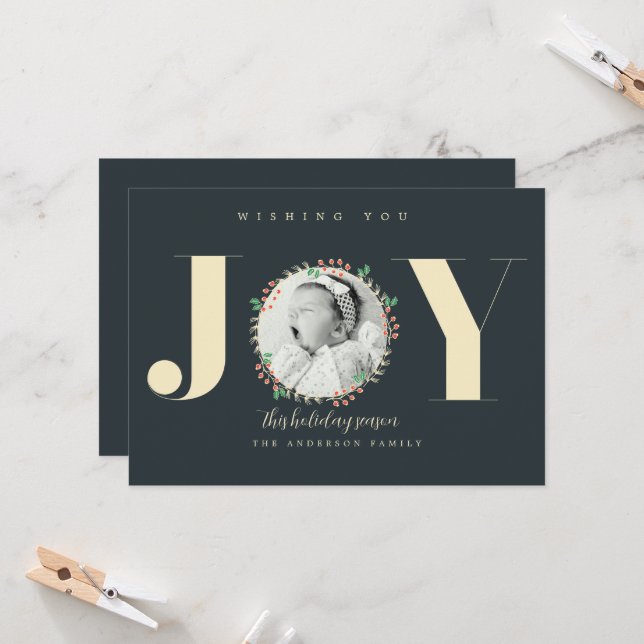 Anúncio do Novo Bebê da Wreath de Natal (Frente/Verso In Situ)