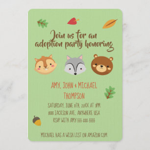 Anúncio do Partido da Adoção do Woodland - Convite