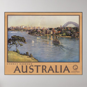 Anúncio do poster das viagens vintage de Sydney