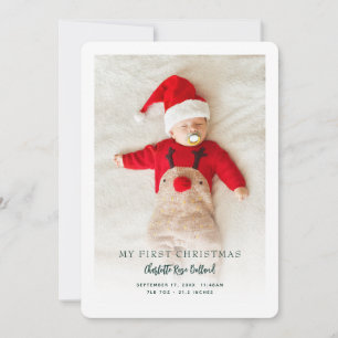 Anúncio do Primeiro Natal do Bebê Foto de Nascimen
