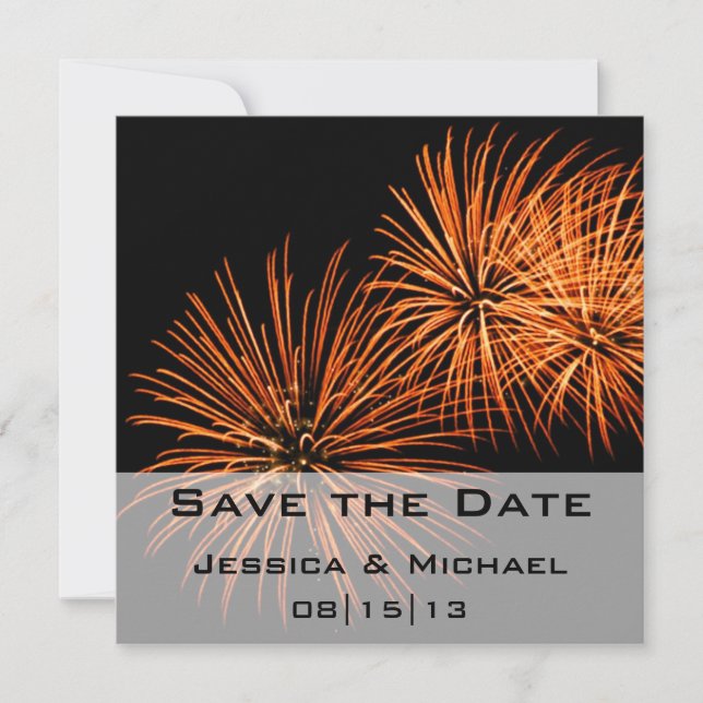 Anúncio do Save the Date Fogos de Artifício 2 (Frente)