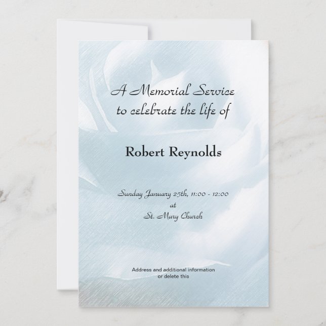 Anúncio do Serviço Memorial (Frente)