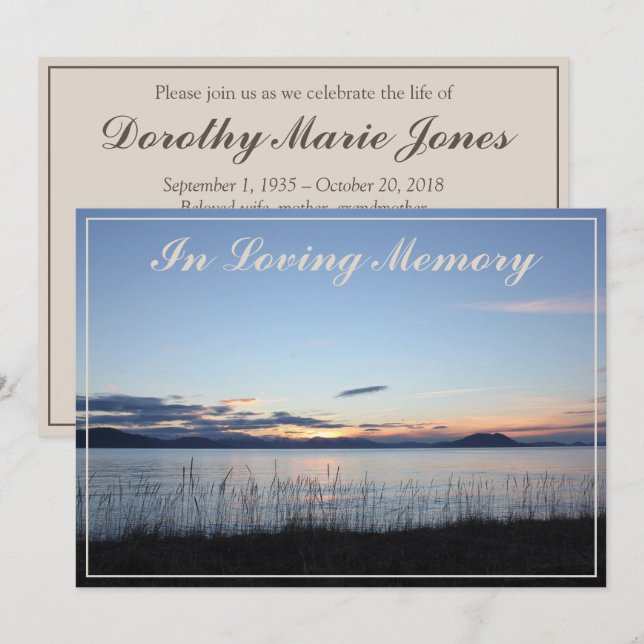 Anúncio do Serviço Memorial Costeiro Sunset (Frente/Verso)