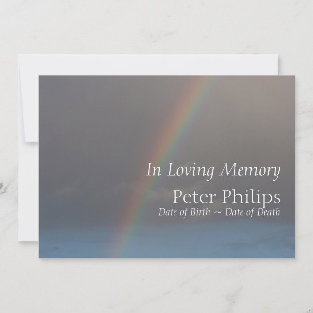 Anúncio do Serviço Memorial Funeral do Rainbow 2 (Frente)