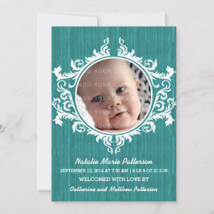 Anúncio do Teal Rustic Swirls Baby