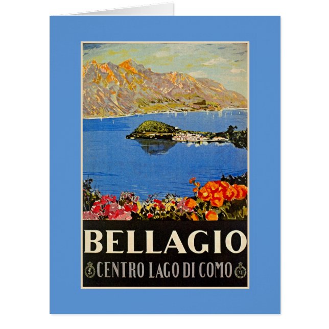 Anúncio do viagem italiano Vintage 1920 Bellagio (Frente)