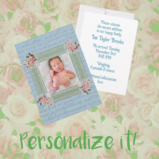 Anúncio do Vintage Antique Lettering Photo Baby (With your photo and your text)