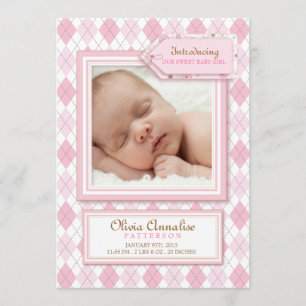 Anúncio doce do nascimento da foto de Argyle do