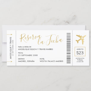 Anúncio Documento de Embarque del Avión Reserva la Fecha